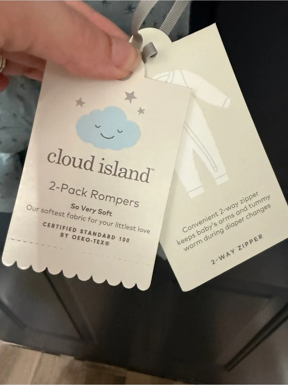 cloud island Sage Star Zipper Footie - Baby One-Piece
